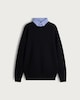 image 4 of F&F Pure Cotton Textured Integral Collar Jumper in Navy