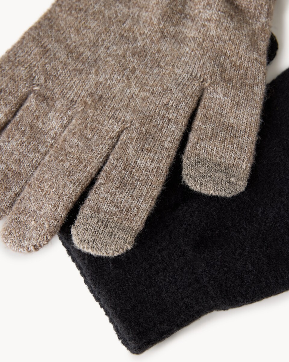 image 1 of F&F 2-Pack Knitted Magic Gloves in Multi