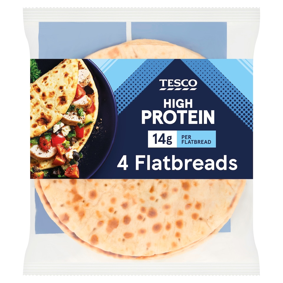 Tesco High Protein 4 Flatbreads 320G