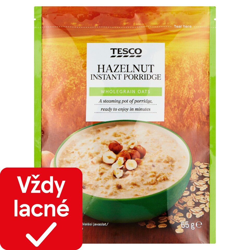 Tesco Instantná ovsená kaša s lieskovými orieškami 65 g
