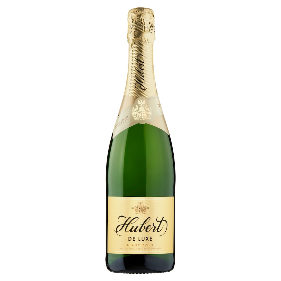 Hubert De Luxe Akostné aromatické šumivé víno biele sladké 0,75 l