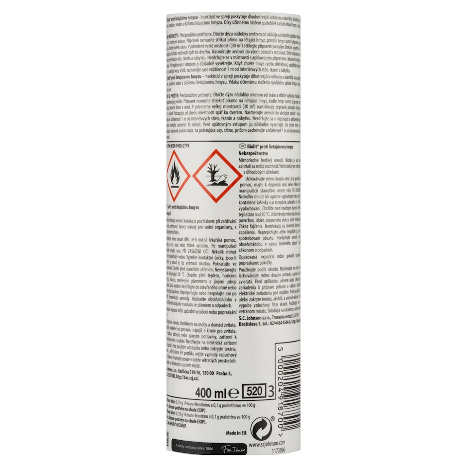 image 1 of Biolit Proti létajícímu hmyzu 400ml
