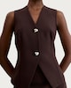 image 1 of F&F Tailored Button Front Co-ord Waistcoat in Brown