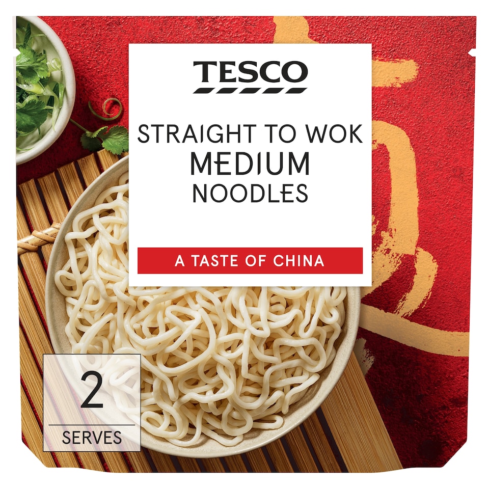 Tesco Straight To Wok Medium Noodles 300G