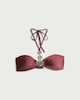 image 4 of F&F Embellished Bandeau Halter Neck Bikini Top in Chocolate