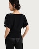 image 3 of F&F Draped Flutter Sleeve Top in Black