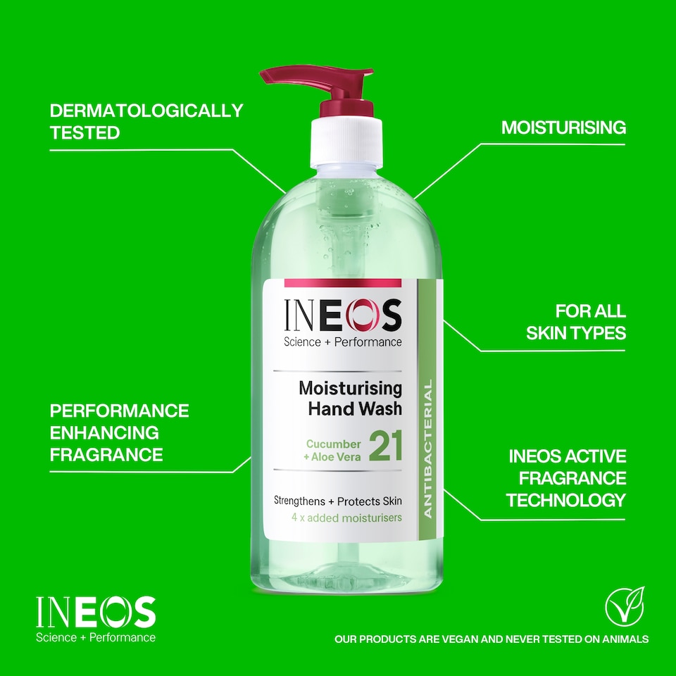 image 1 of INEOS Moisturising Hand Wash Cucumber & Aloe Vera 500ml