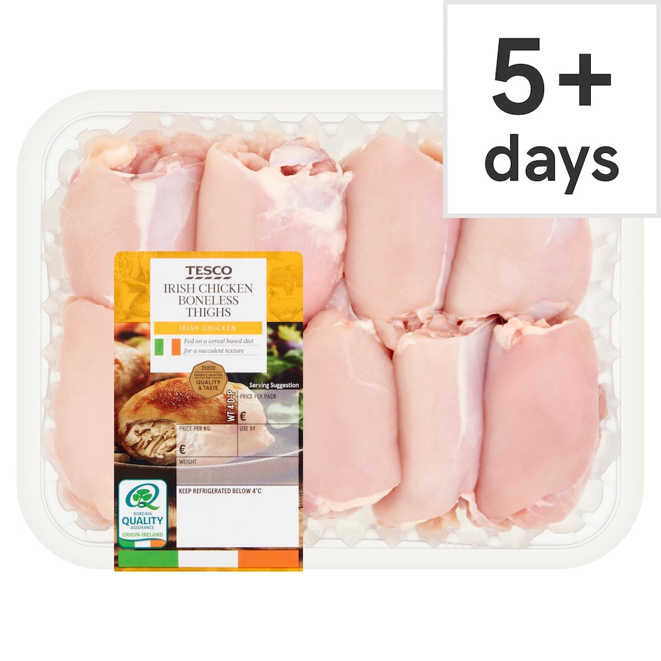 Tesco Irish Chicken Boneless Thighs 800G