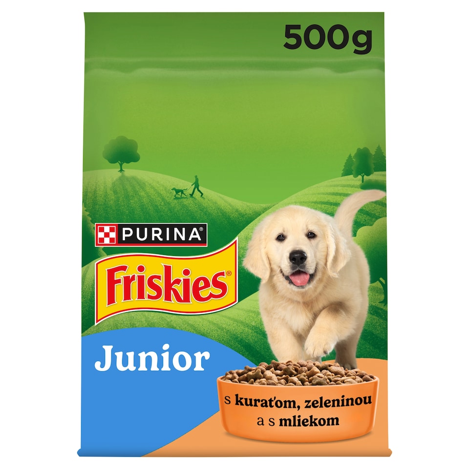 Friskies Junior granule pre šteniatka kura s mliekom, zelenina 500 g