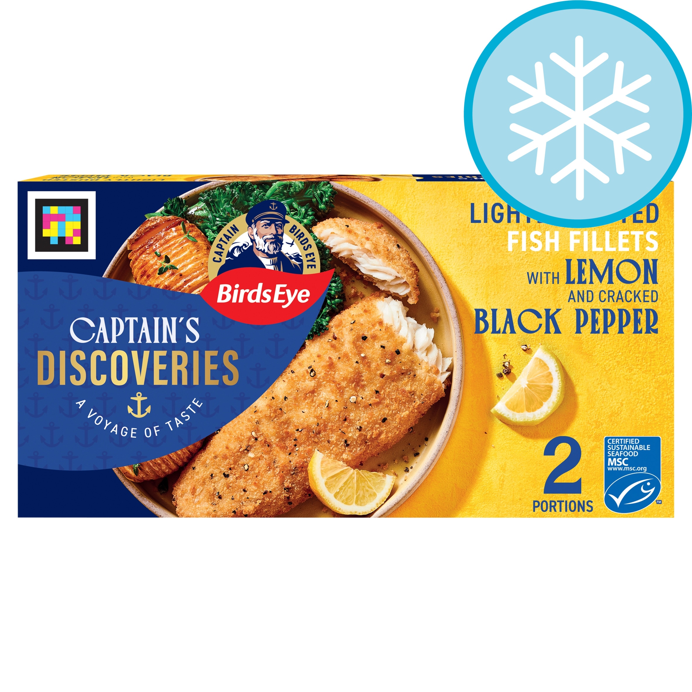 Birds Eye Captain's Discoveries 2 Lightly Dusted Fish Fillets with Lemon & Cracked Black Pepper 280g