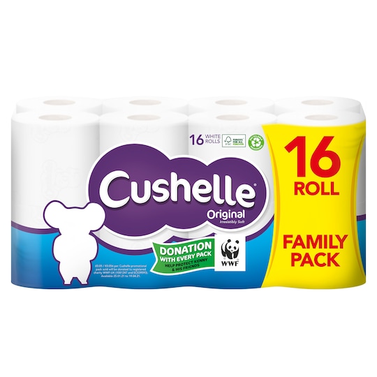 Cushelle White Toilet Tissue 16 Roll Tesco Groceries