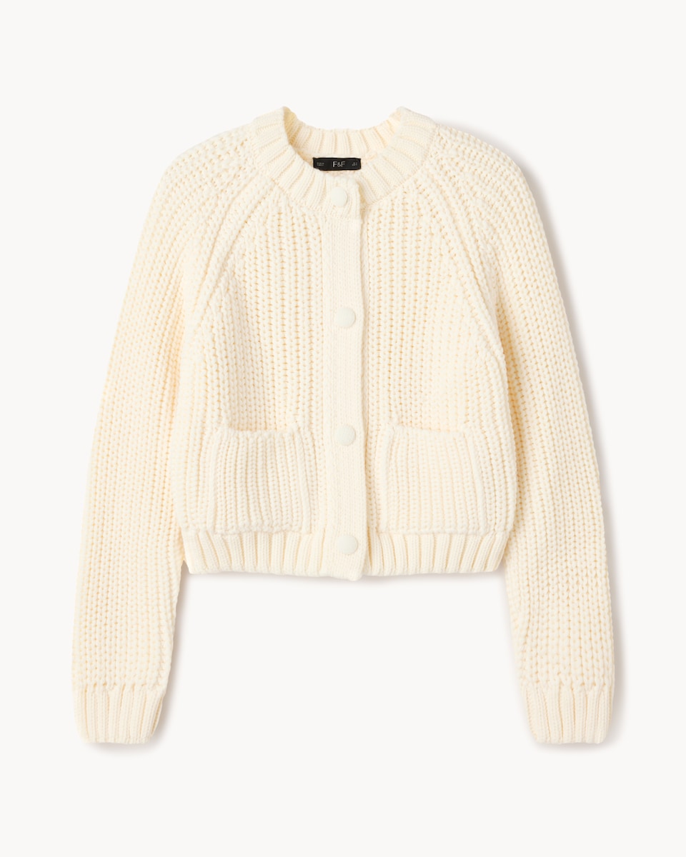 F&F Chunky Knitted Cardigan in Cream