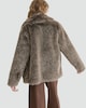 image 3 of F&F Faux Fur Shawl Collar Coat in Neutral