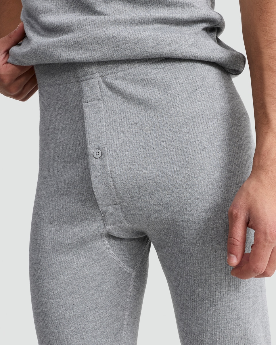 image 1 of F&F Cotton Blend Ribbed Thermal Long Johns in Multi