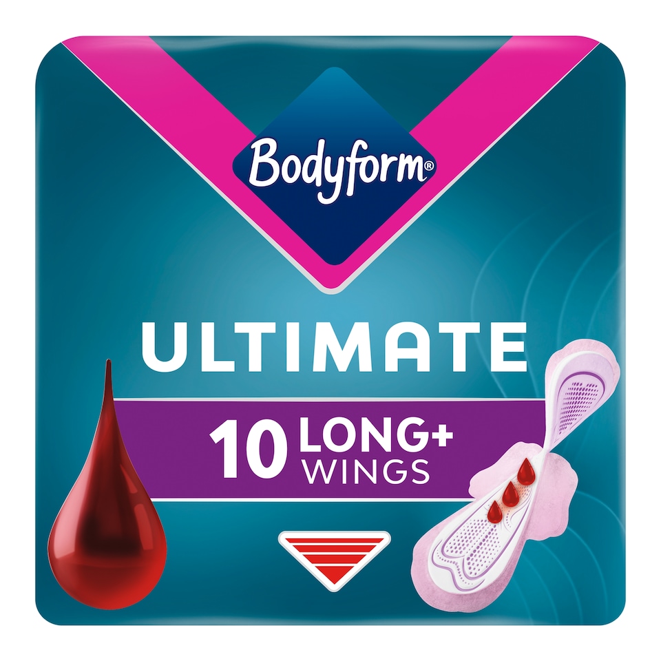image 1 of Bodyform Ultimate Ultra Long Sanitary Towels Wings 10 pack