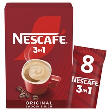 Nescafe 3 in 1 Original Coffee Sachets 8 x 16g
