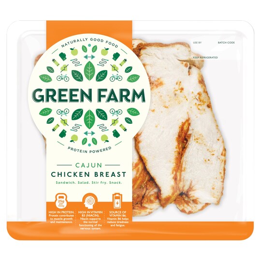 Green Farm Sliced Cajun Chicken Breast 90G Tesco Groceries
