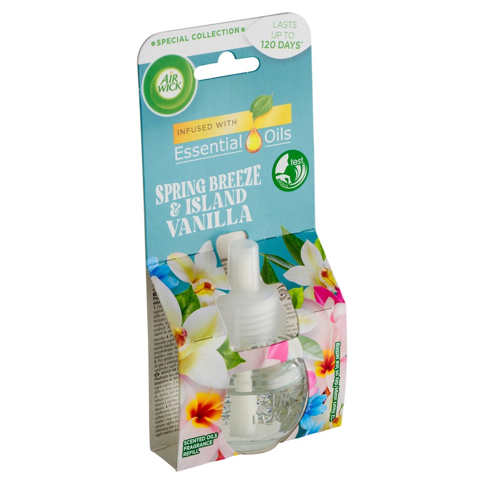 image 1 of Air Wick Essential Oils Scented Oil Fragrance Refill Spring Breeze & Island Vanilla 19ml