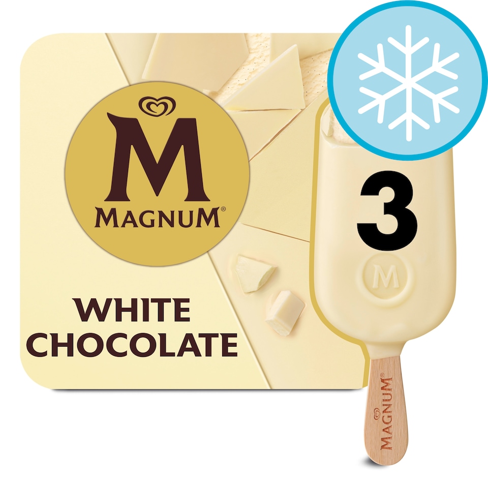 image 1 of Magnum White Chocolate Ice Cream Sticks 3x100ml
