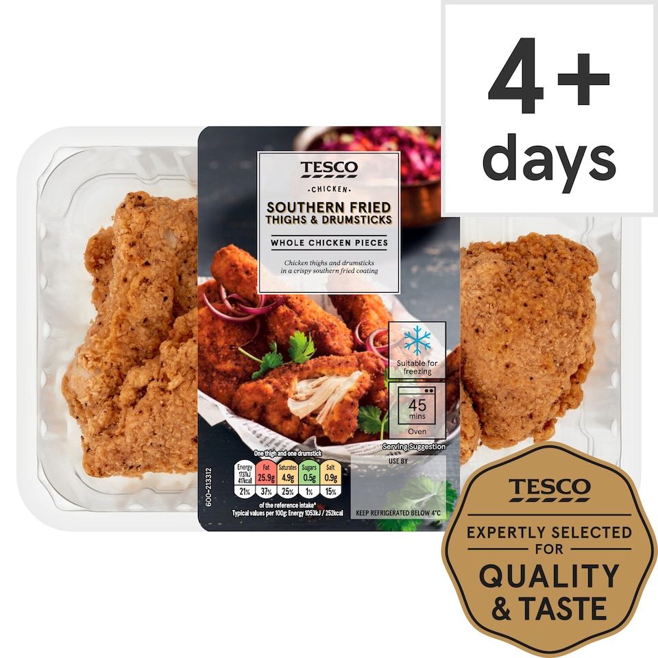 Tesco Southern Fried Chicken Thighs & Drumsticks 800G