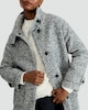 image 3 of F&F Textured High Neck Coat in Multi Black White