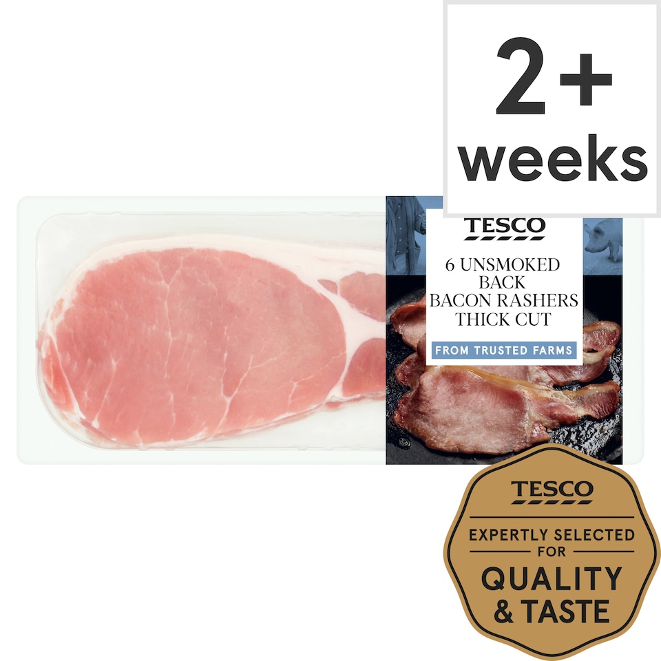 Tesco Unsmoked Thick Cut Back Bacon 300G