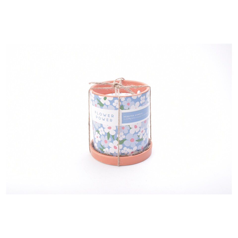 Tesco Flower Power Planter Candle 350G Tesco Groceries