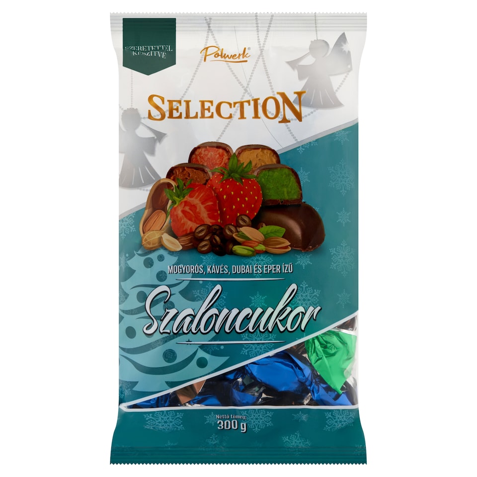 Polwerk Selection Hazelnut, Coffee, Dubai and Strawberry Flavors Christmas Candy 300 g