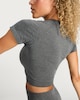 image 3 of F&F Active Seamfree Square Neck ports T-Shirt in Grey Marl
