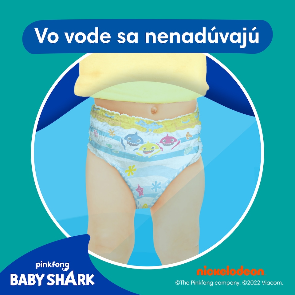 image 1 of Pampers Splashers Baby Shark™ Edition 3, 12 Disposable Swim Nappy Pants, 6kg - 11kg