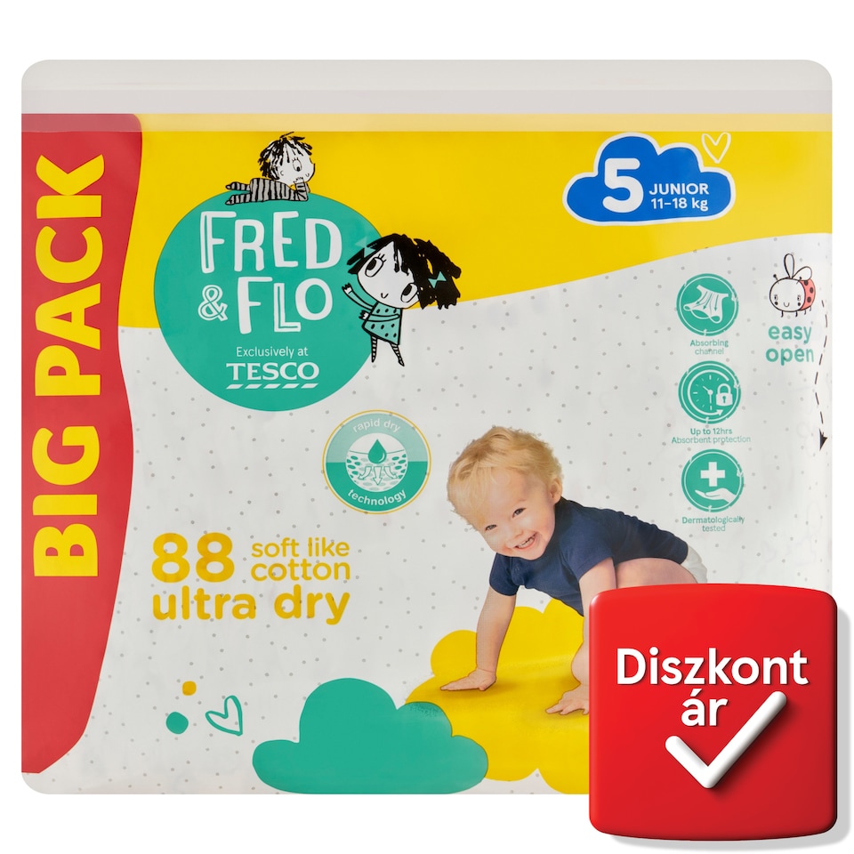 Fred & Flo 5 Junior 11-18 kg pelenka 88 db  1. kép