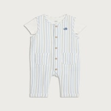 F&F Baby 2-Piece Striped Romper and Bodysuit in White