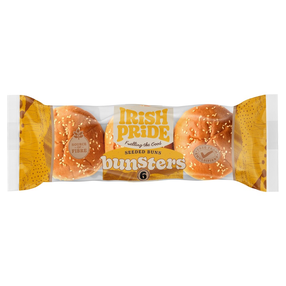 Irish Pride 6 Bunsters Seeded Buns 300g