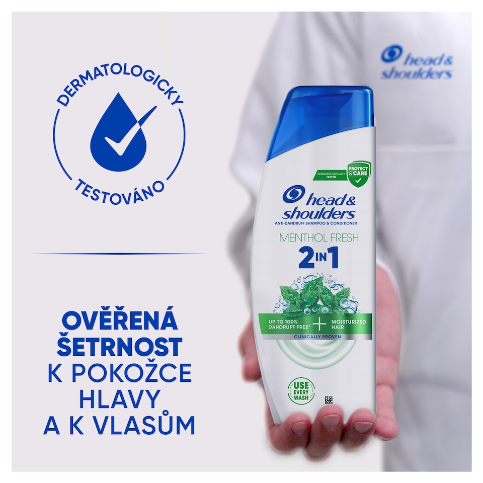 Obrázek 1 pro produkt Head & Shoulders Menthol Fresh 2in1 Šampon proti Lupům 330 ml. Osvěžující Mentolová Vůně