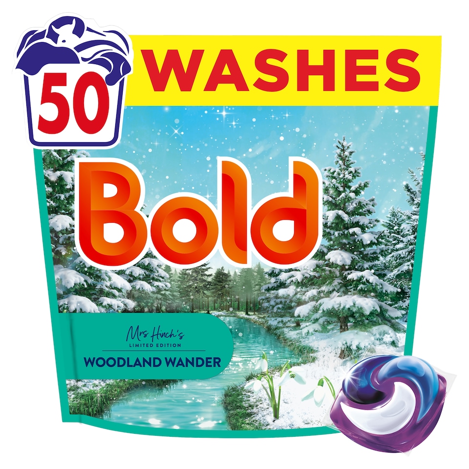 image 1 of Bold limited Edition Stain removal Laundry Detergent Fresh Air & White Flowers 50 Washes 955g