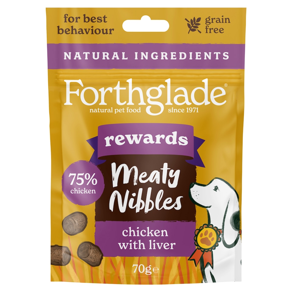 Forthglade Meaty Nibbles Chicken & Liver Dog Treats 70g