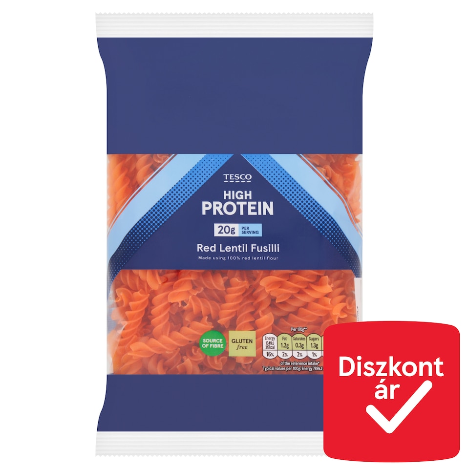 Tesco vöröslencselisztből készült száraztészta 250 g