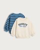 image 1 of F&F Baby 2-Pack Cotton Rich Brooklyn New York Sweatshirts in Blue