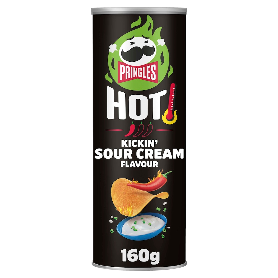 image 1 of Pringles Hot Kickin' Sour Cream Flavour Crisps 160g
