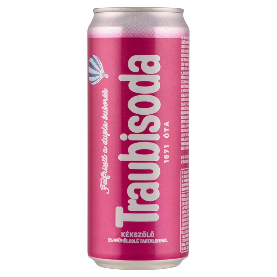 Traubisoda kékszőlő ízű szénsavas üdítőital cukorral és édesítőszerekkel 330 ml  1. kép
