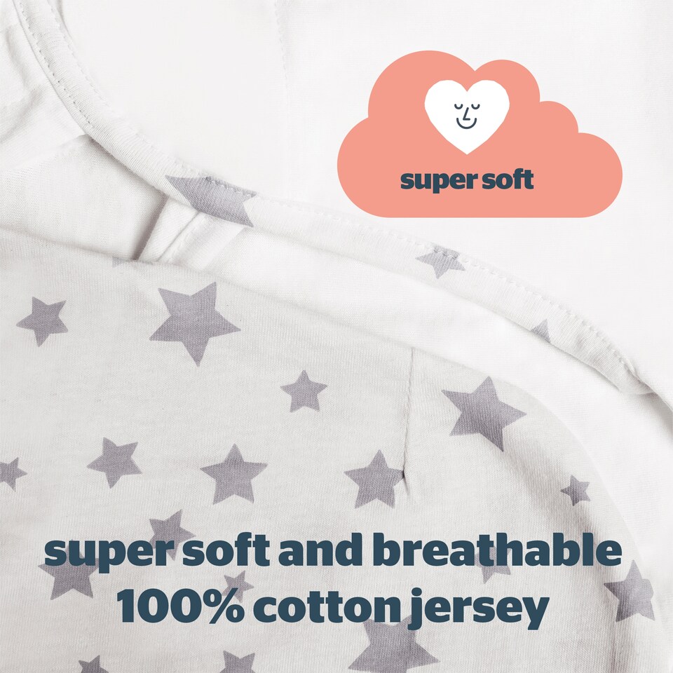 image 1 of Silent Night Swaddle Wraps 0-3 Month Grey 3 Pack