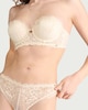 image 3 of F&F Lace Mesh Floral Thong in Cream