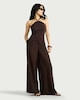 image 2 of F&F Halterneck Gold Accent Vest in Brown