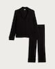 image 4 of F&F CoolEase™ Ribbed Button Up Shirt and Trousers Pyjamas in Black