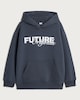 image 4 of F&F Boys Cotton Rich Slogan Hoodie in Grey