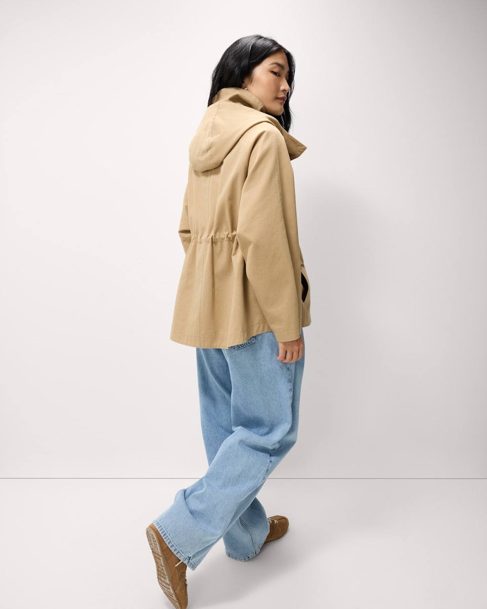 image 1 of F&F Pure Cotton Oversized Hooded Jacket in Neutral