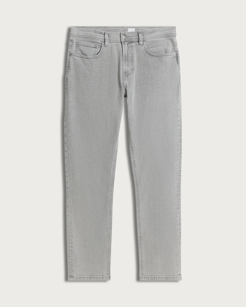 image 1 of F&F Slim Leg Cotton Rich Jeans in Grey