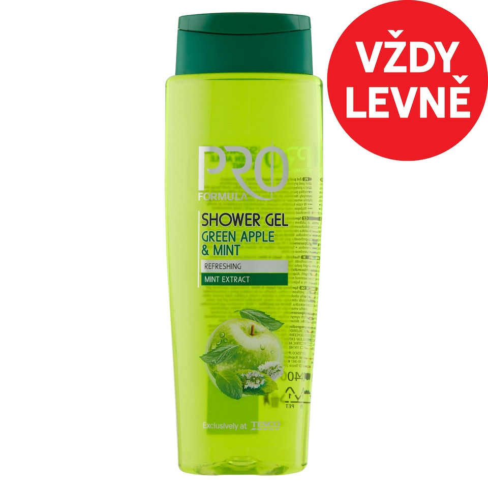 Tesco Pro Formula Shower Gel Green Apple & Mint 400ml