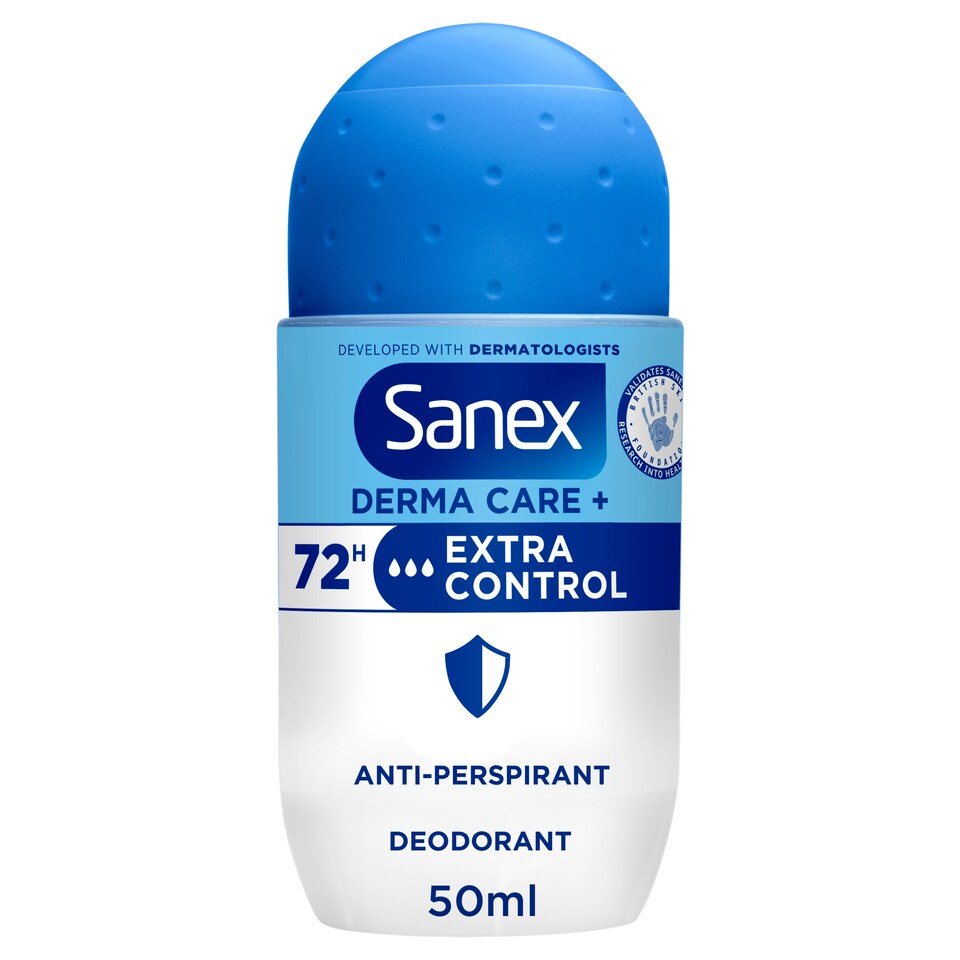 image 1 of Sanex Derma Care+ Extra Control 72h Antiperspirant Roll-On Deodorant 50ml