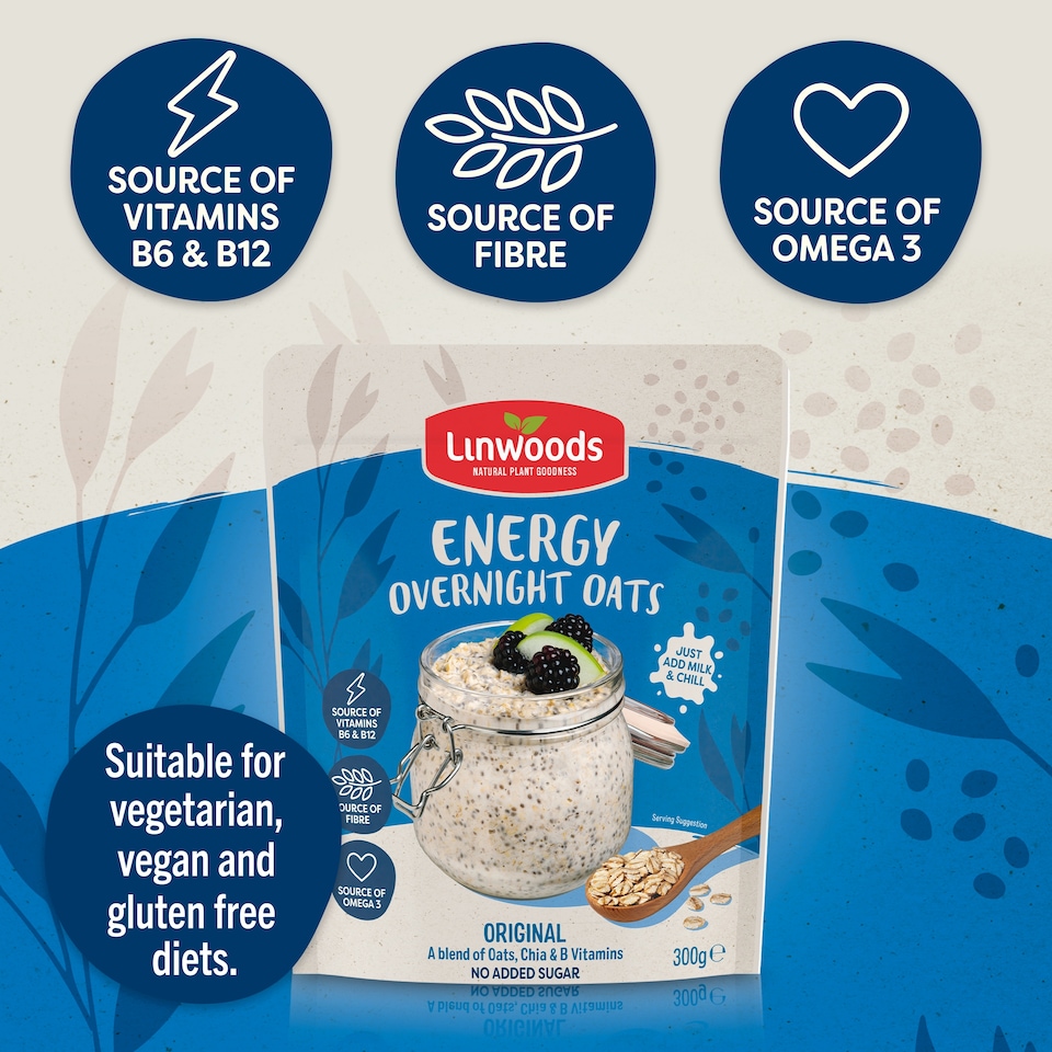 image 1 of Linwoods Energy Overnight Oats 300g